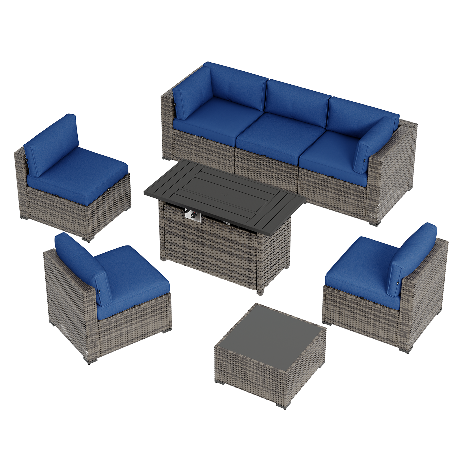 Aoxun Patio Furniture Sets Wicker Outdoor Conversation Set Sectional Sofa for Backyard, Poolside, Garden