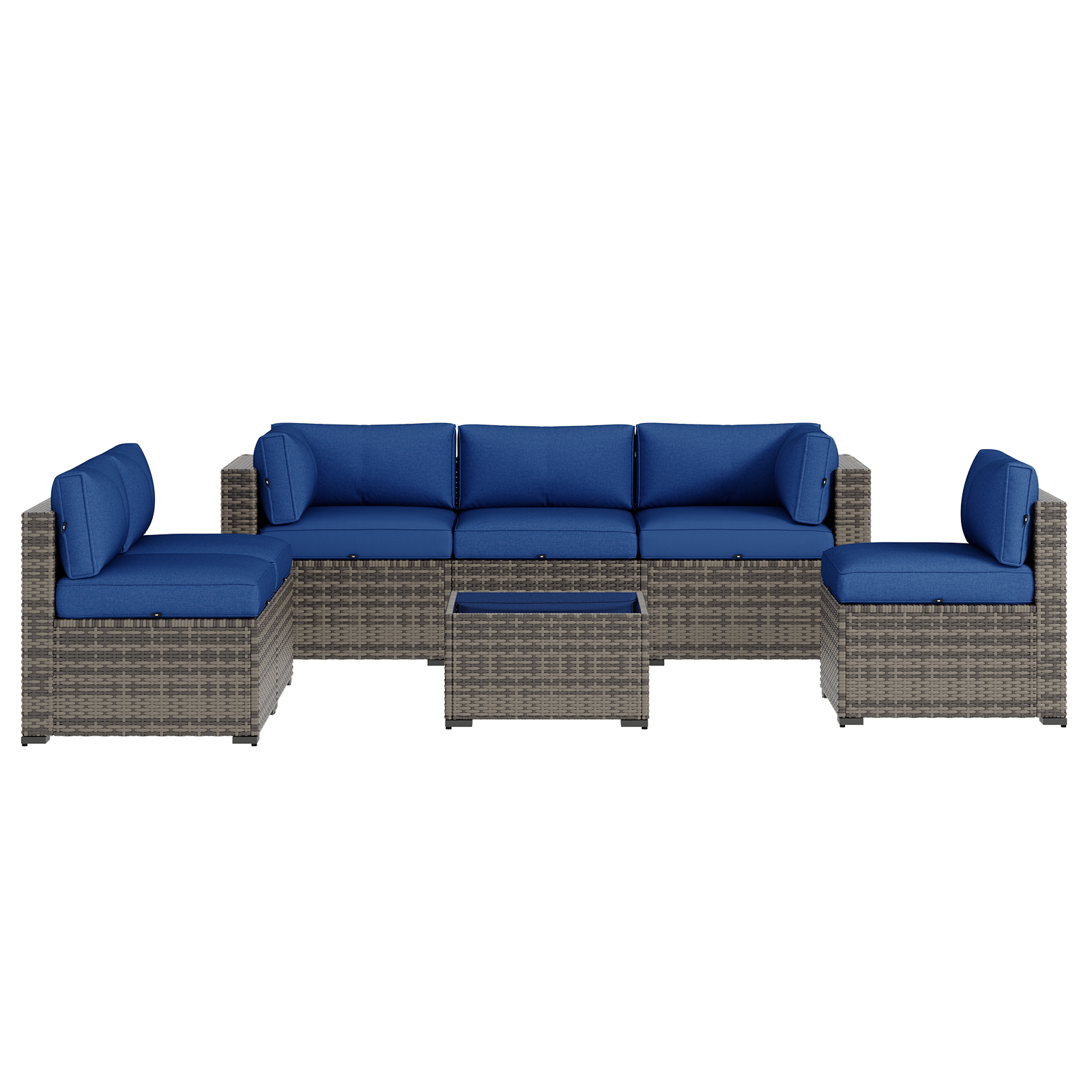 Aoxun Patio Furniture Sets Wicker Outdoor Conversation Set Sectional Sofa for Backyard, Poolside, Garden