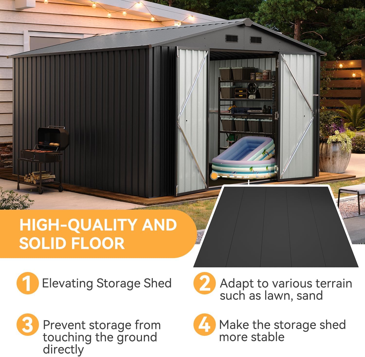 Metal Utility Shed House with Air Vent