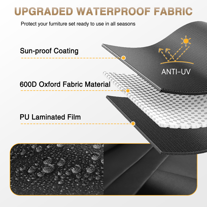 Aoxun 7 Piece Patio Furniture Set Wicker Rattan Patio Conversation Set Outdoor Sectional Sofa Set with Coffee Table and 4” Thickened Cushions, Black(Waterproof Cover Included)