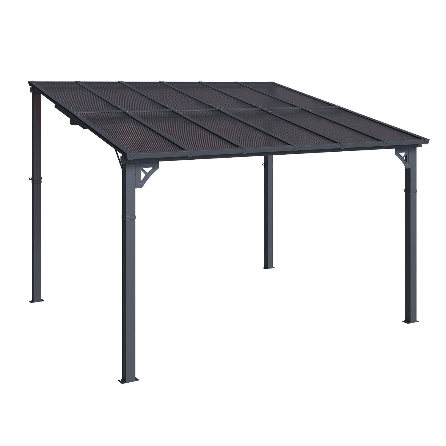 Sumnthink 10'x12' Gazebo for Patio, Gazebo Pergola with Sloped Roof, Large Wall-Mounted Heavy Duty Awnings, for Patio, Deck and Backyard