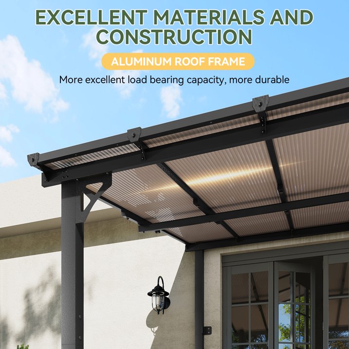 AOXUN 12' x 10' Hardtop Gazebo Outdoor Aluminum Pergola For Garden, Patio, Backyard-Gray