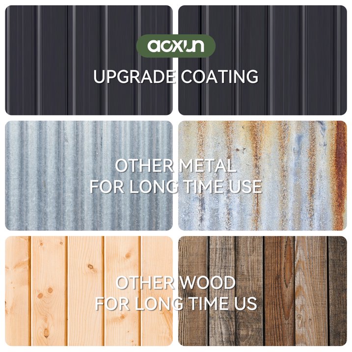 Aoxun 2.5x1.5 ft. Black Metal Storage Shed with 2 Shelves, Outdoor Waterproof Cabinet