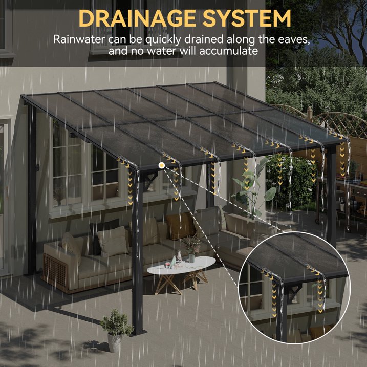 AOXUN 12' x 10' Hardtop Gazebo Outdoor Aluminum Pergola For Garden, Patio, Backyard-Gray