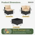 7 Piece Patio Furniture Set Wicker Rattan Patio Sectional Sofa Set Outdoor Seating Furniture with 4'' Thickened Cushion, Beige (Include Waterproof Cover)