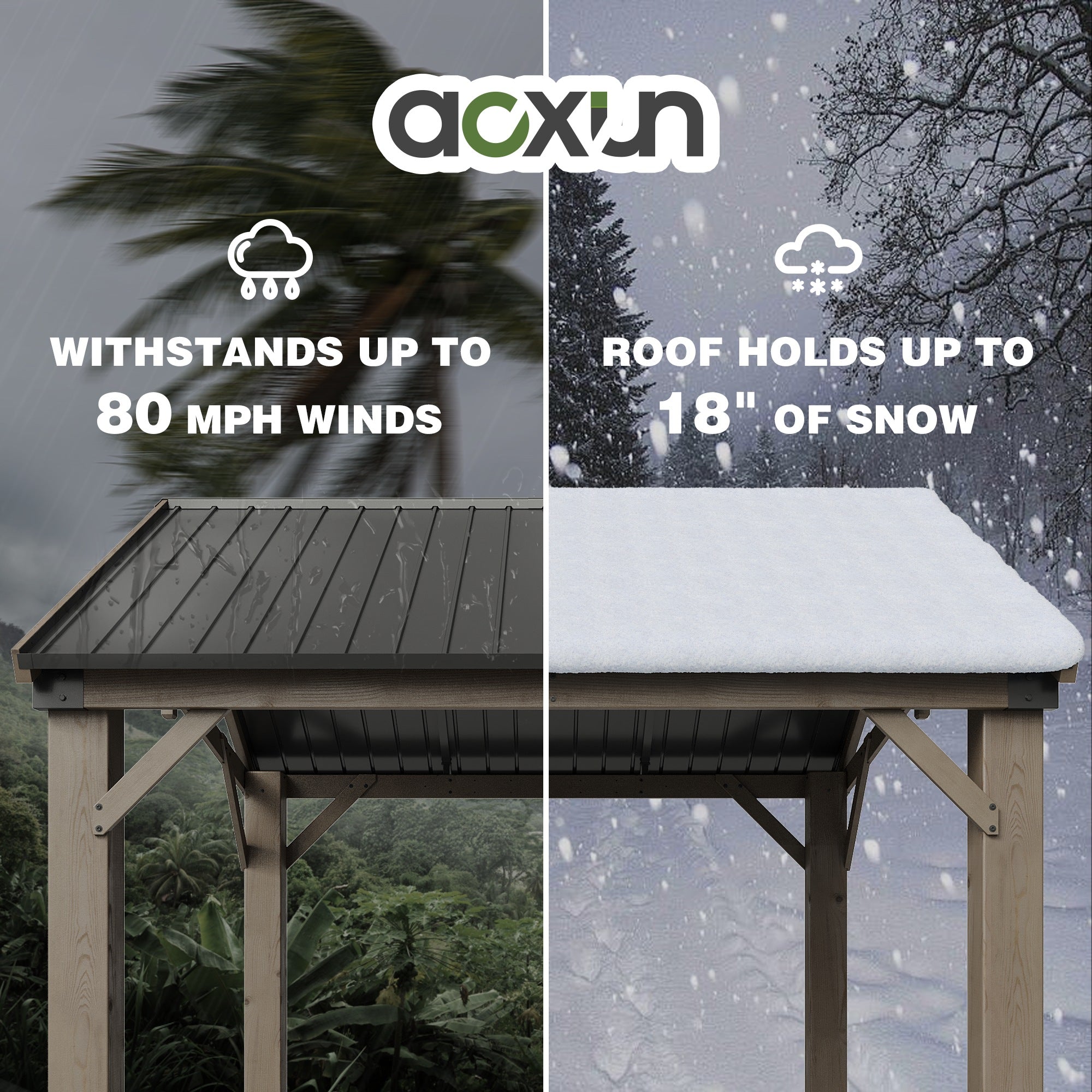 Cedar Wood Pavilion Gazebo with Gable Roof