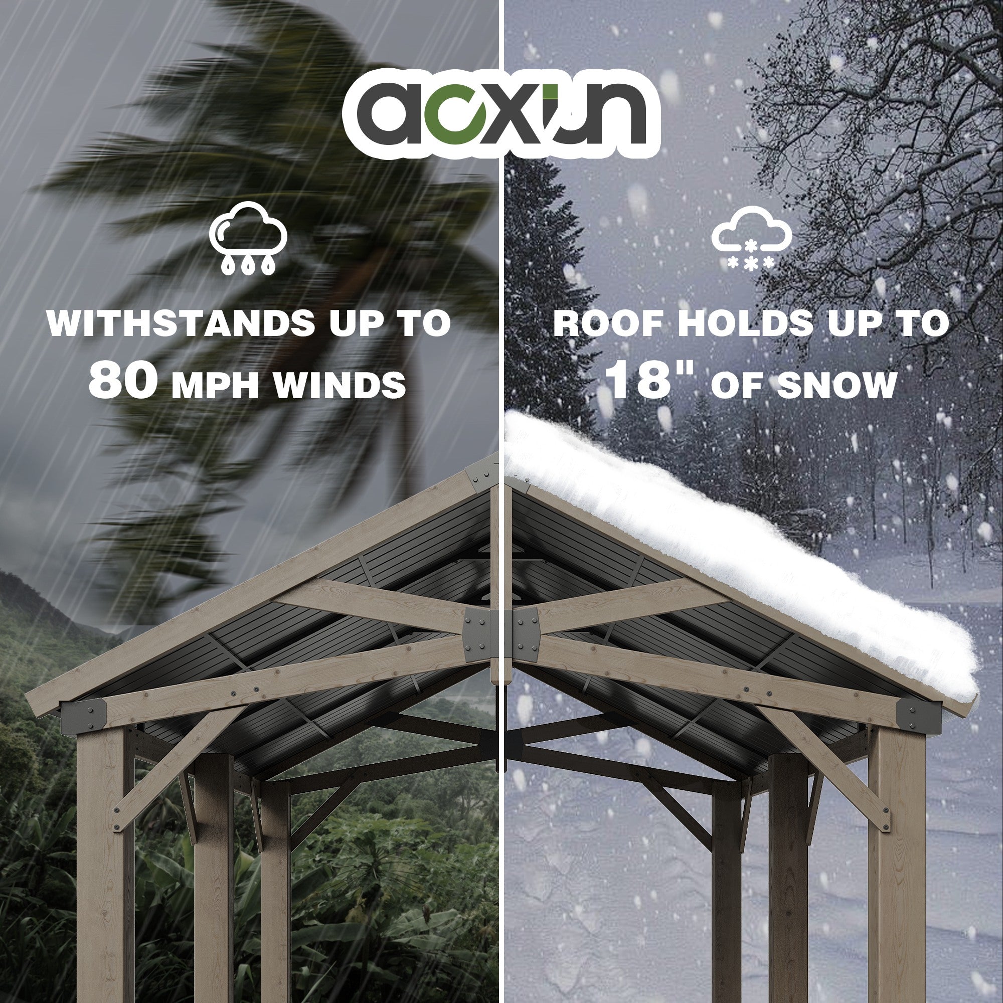 Cedar Wood Pavilion Gazebo with Gable Roof