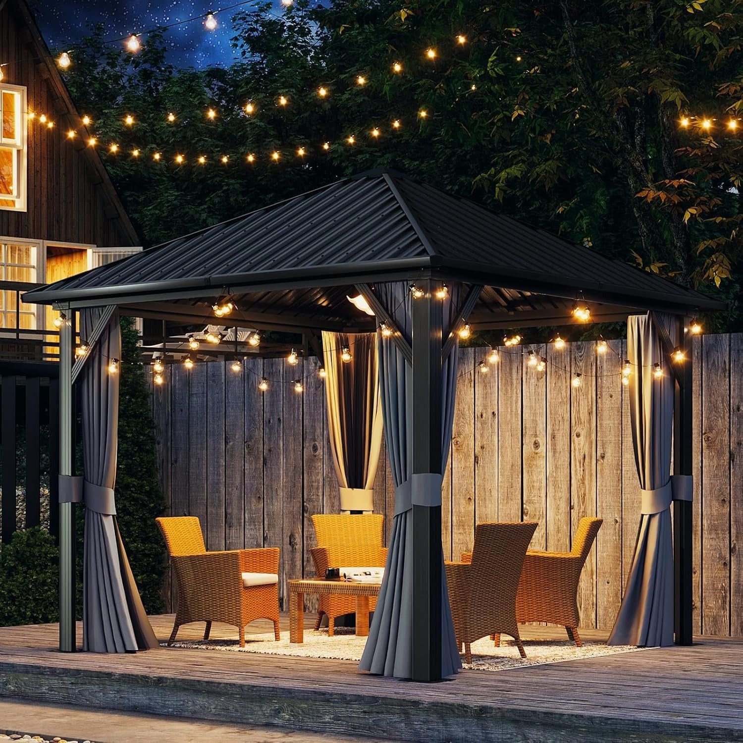 Aoxun Classic Hardtop Aluminum Gazebo - Thumbnail 4