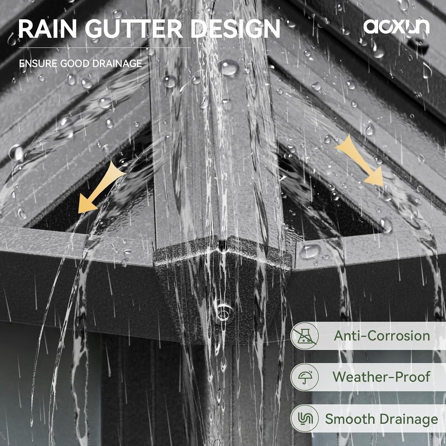 Aoxun Classic Hardtop Aluminum  Gazebo Double Roof