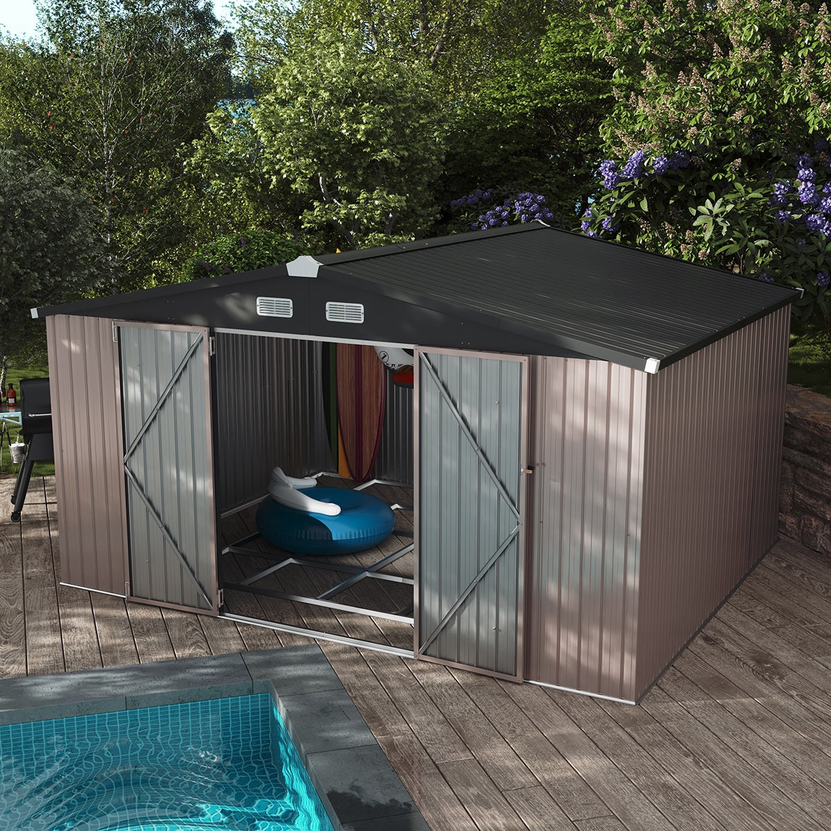 Metal Utility Shed House with Air Vent