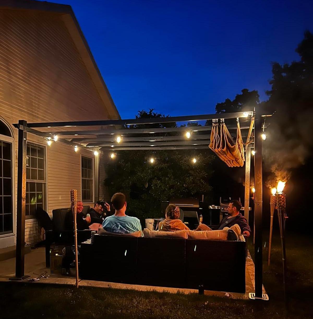 Retractable Pergola with Sun Shade Cover