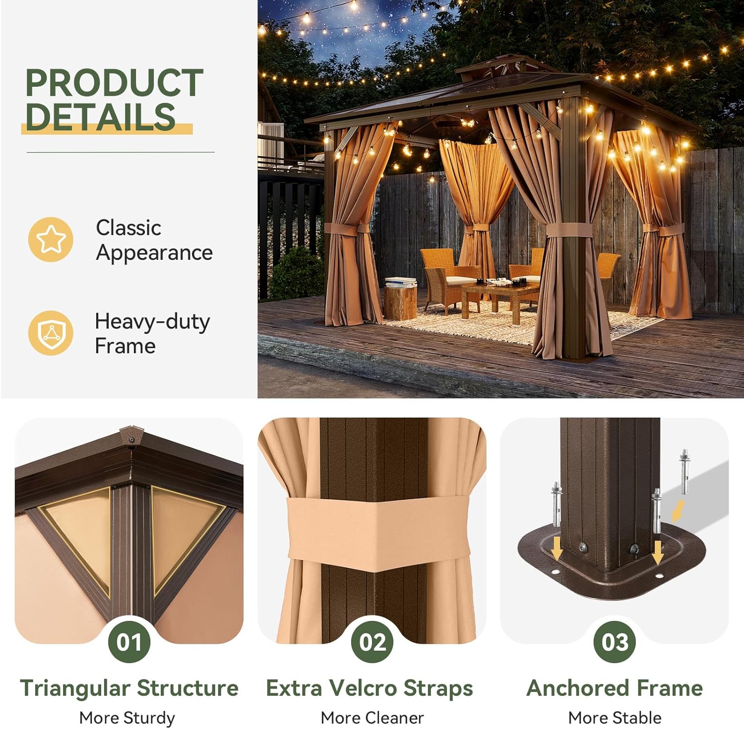 Polycarbonate Hardtop Gazebo