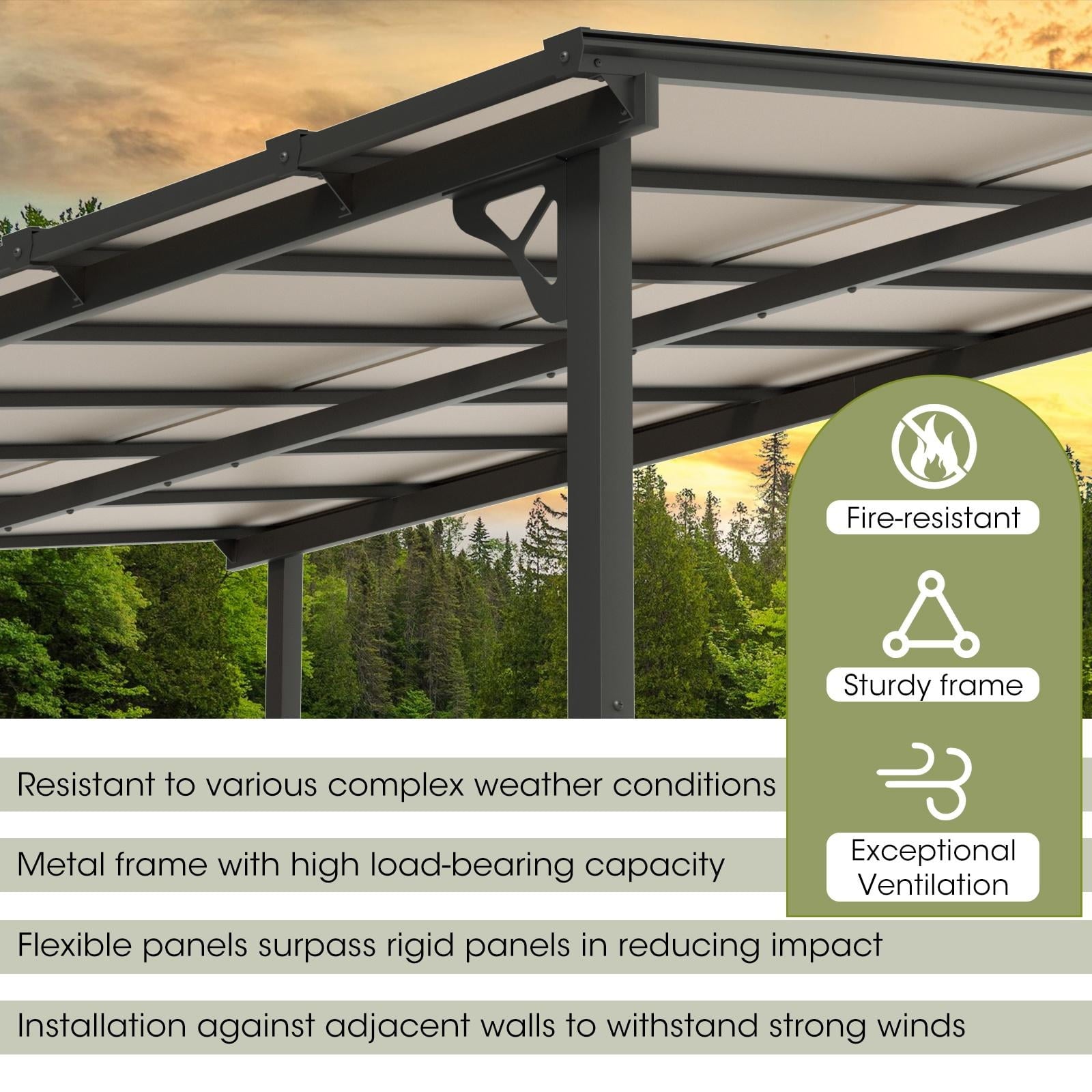 10’x 14’ Hardtop Gazebo, Outdoor Pergola for Garden, Patio, Backyard