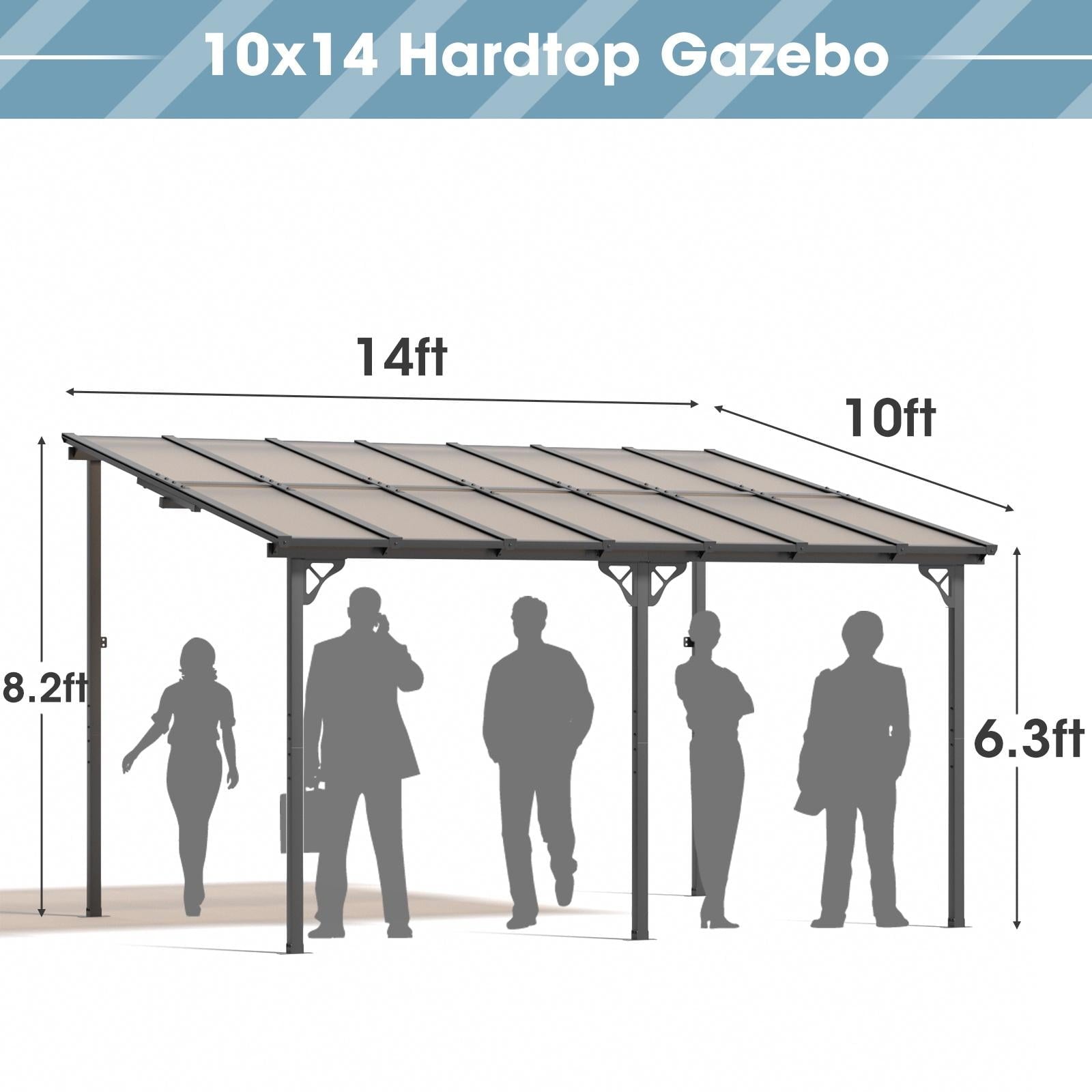 10’x 14’ Hardtop Gazebo, Outdoor Pergola for Garden, Patio, Backyard