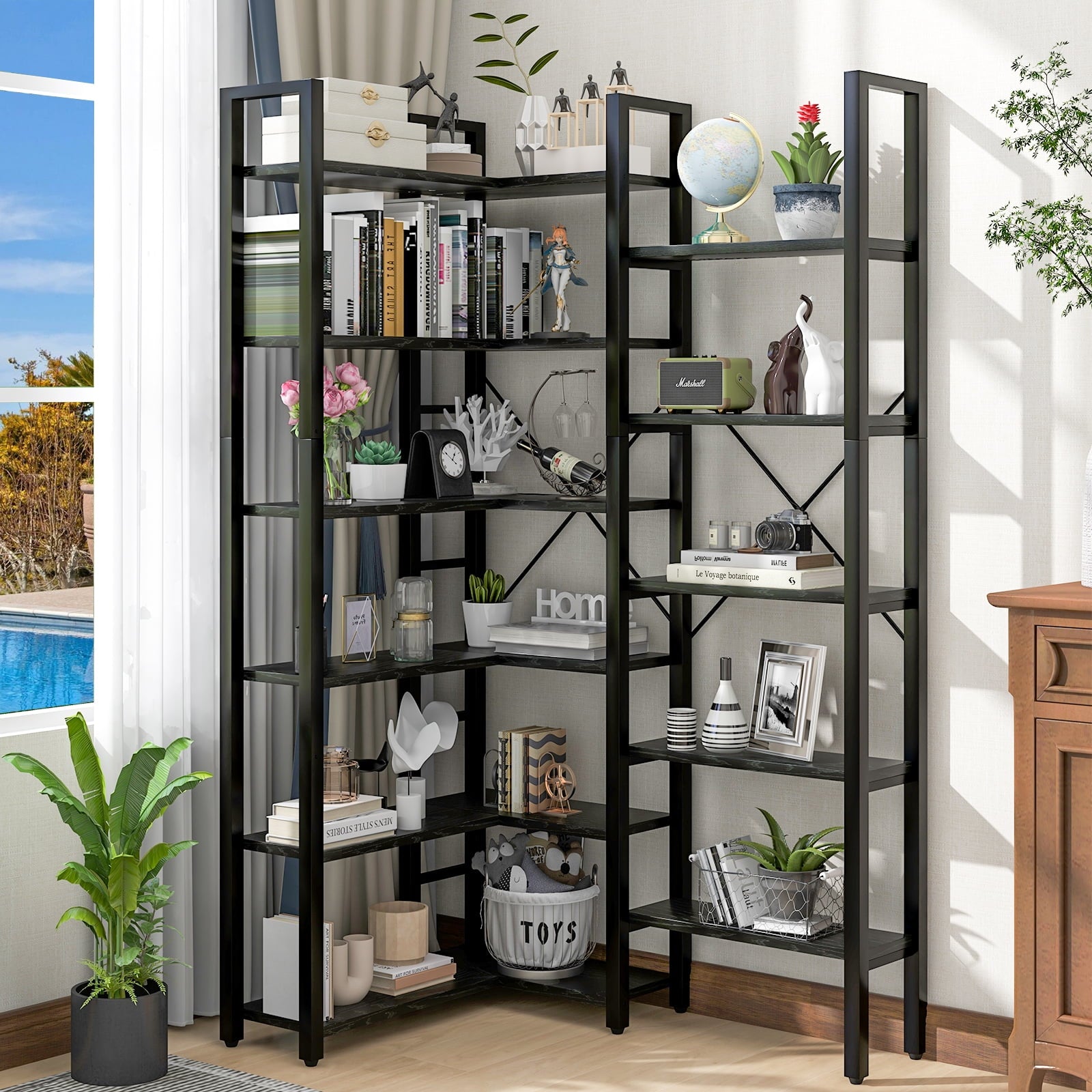 https://aoxunus.com/products/6-shelf-corner-bookshelf-triple-wide-industrial-vintage-wood-style-large-open-bookcase-for-home-office-gold